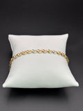 14k Solid Gold Fancy Bracelet Link Three Tones Hearts