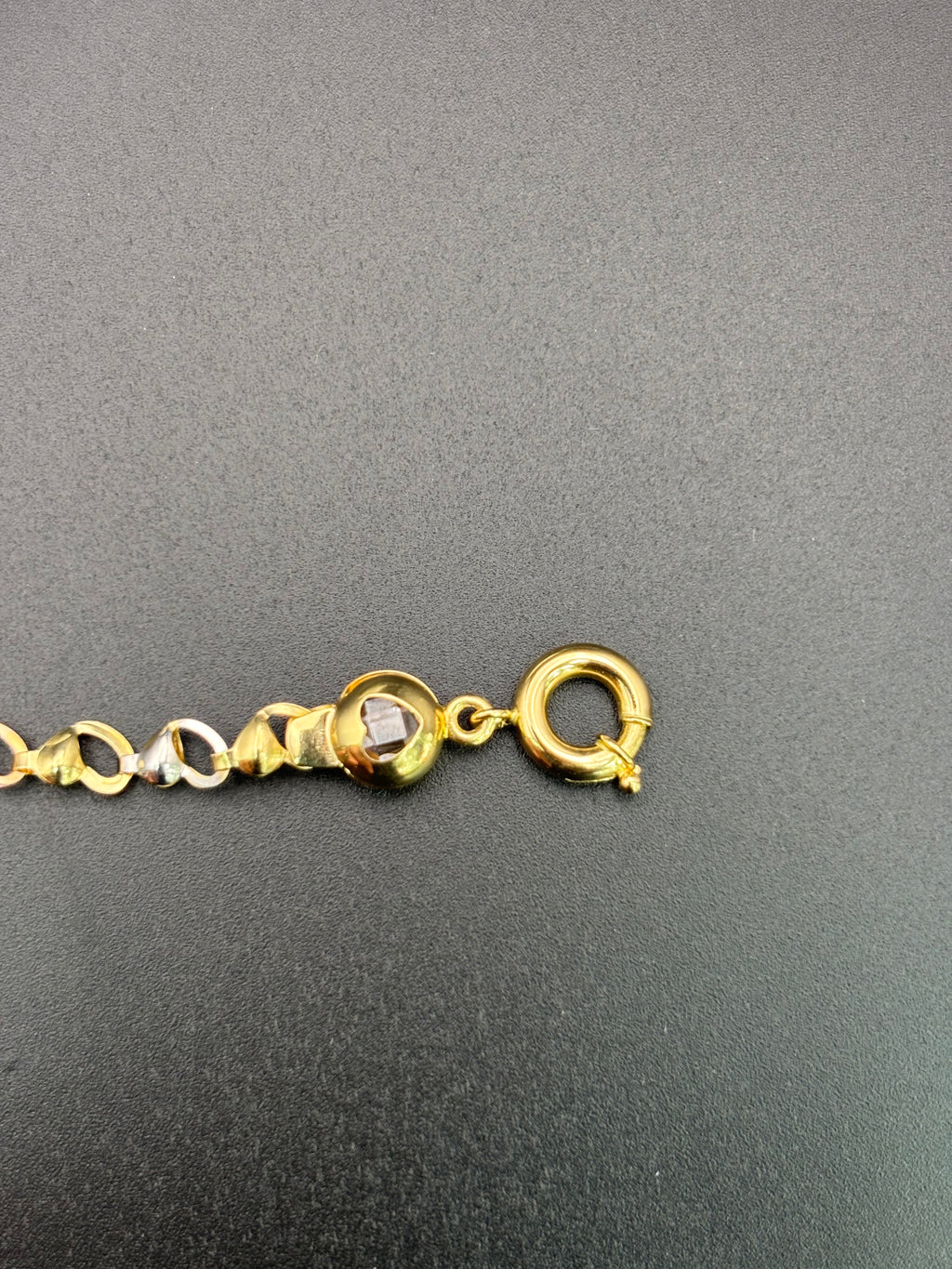14k Solid Gold Fancy Bracelet Link Three Tones Hearts