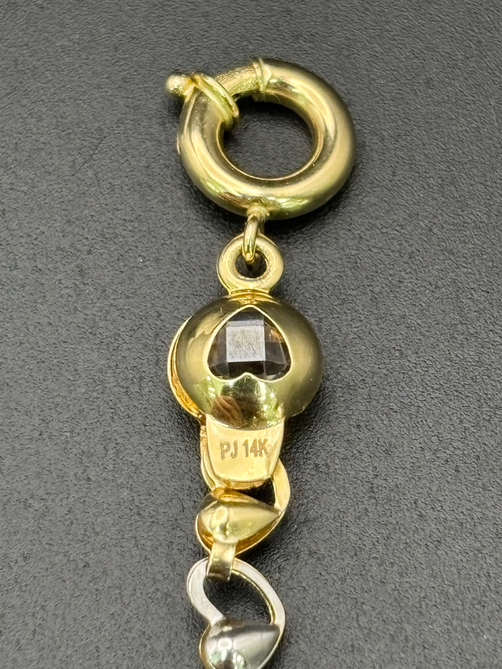 14k Solid Gold Fancy Bracelet Link Three Tones Hearts
