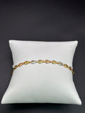 14k Solid Gold Fancy Bracelet Link Three Tones