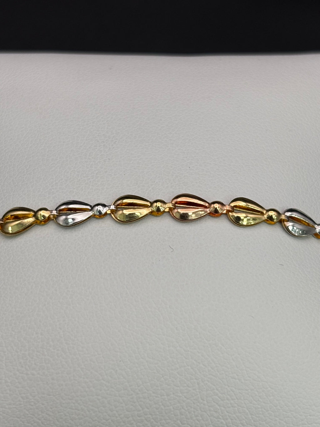 14k Solid Gold Fancy Bracelet Link Three Tones