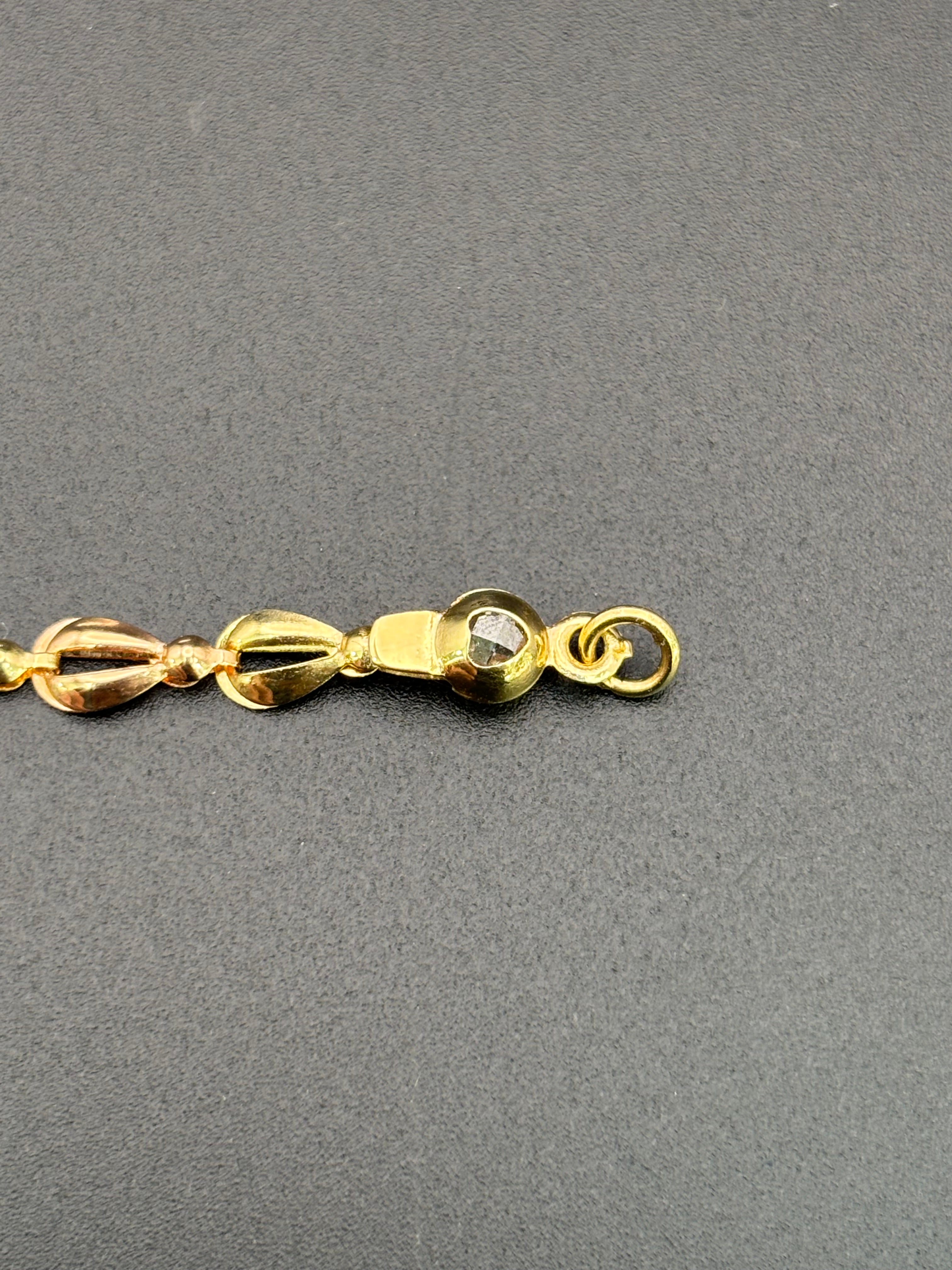 14k Solid Gold Fancy Bracelet Link Three Tones