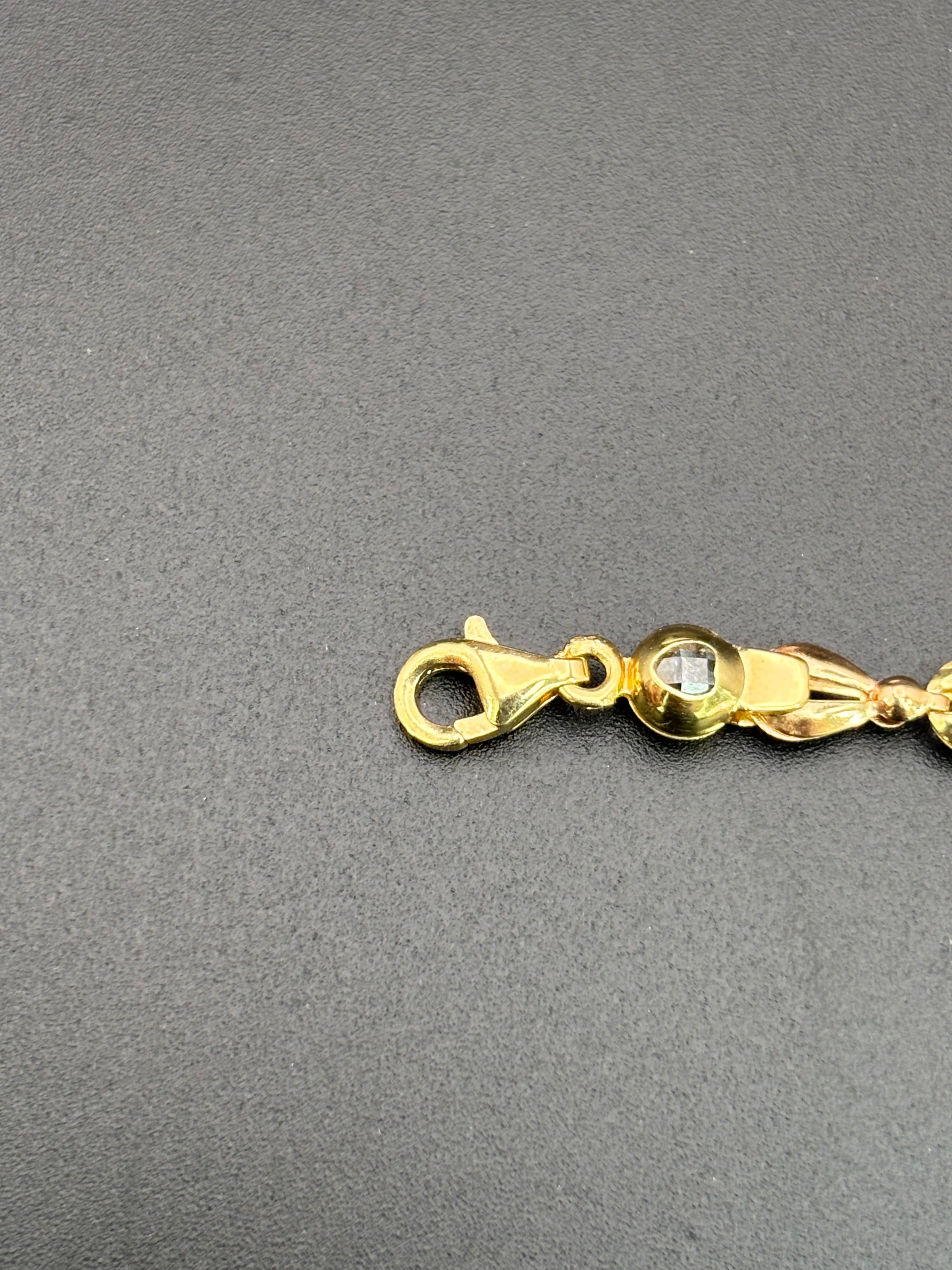 14k Solid Gold Fancy Bracelet Link Three Tones