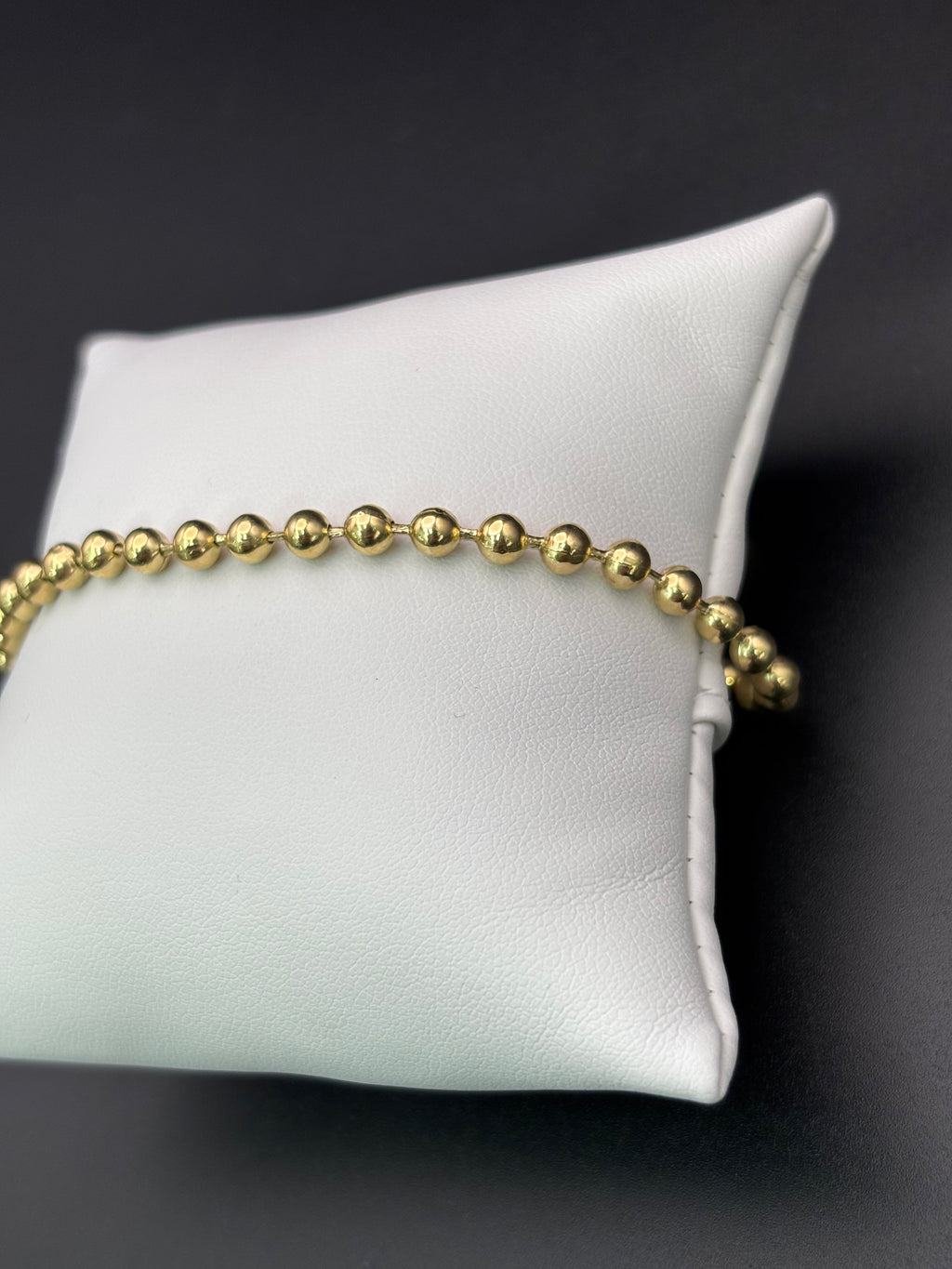 14k Solid Gold Fancy Bracelet Link Beads Balls