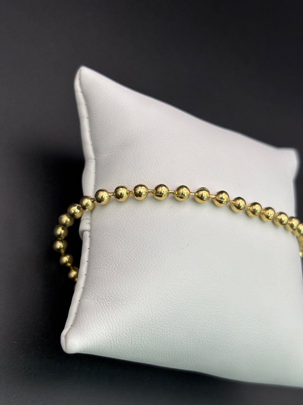 14k Solid Gold Fancy Bracelet Link Beads Balls