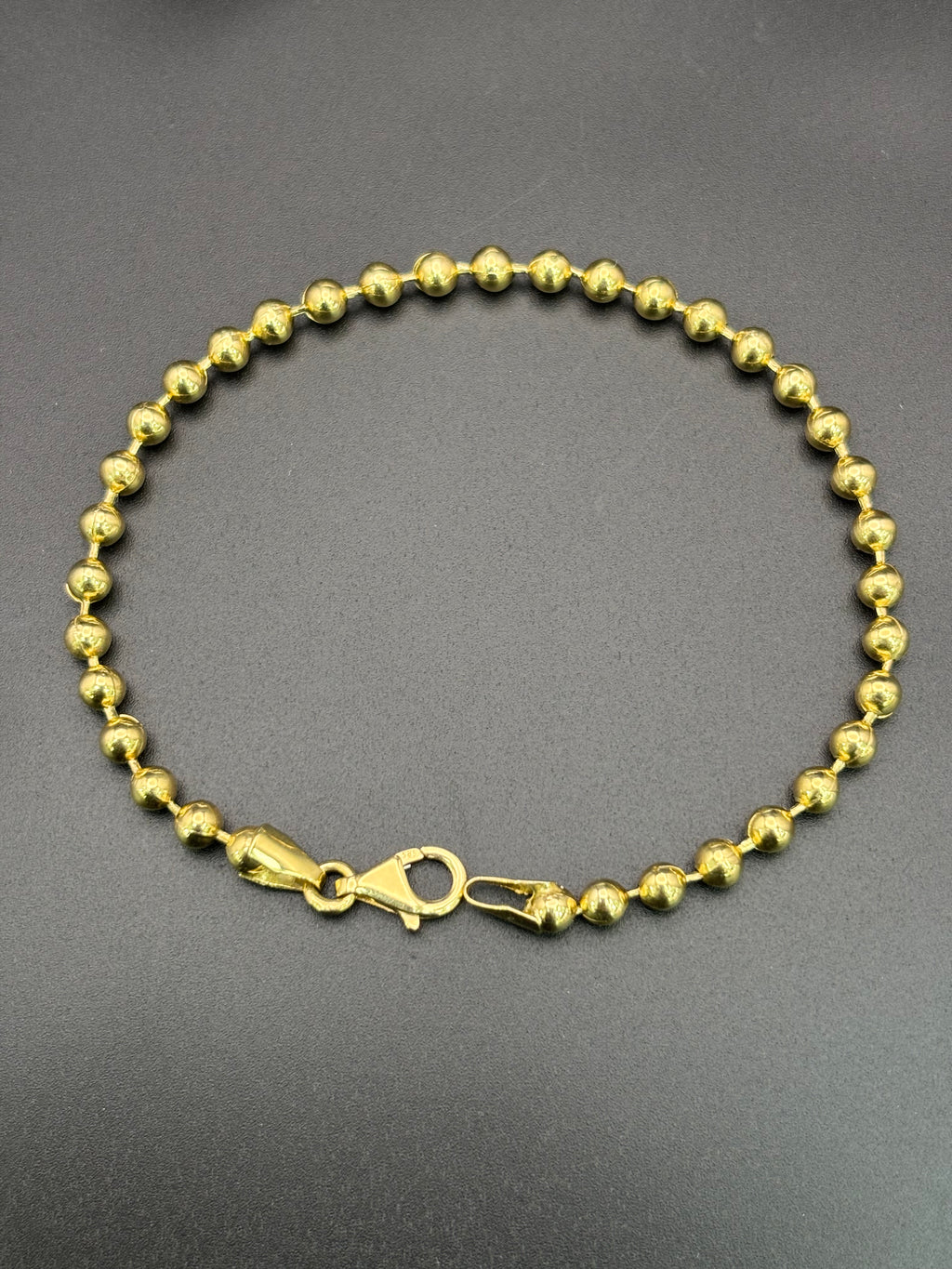 14k Solid Gold Fancy Bracelet Link Beads Balls