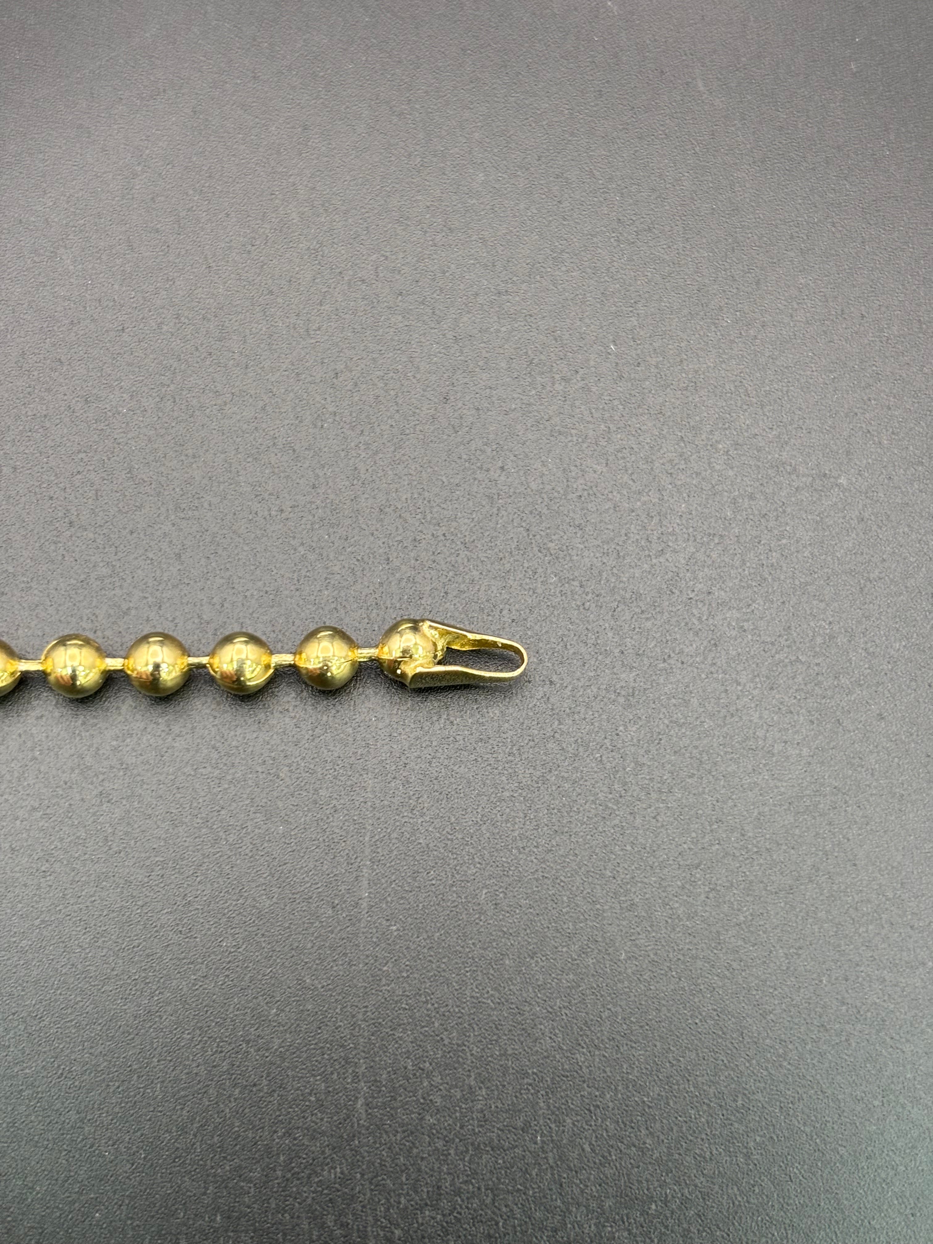14k Solid Gold Fancy Bracelet Link Beads Balls