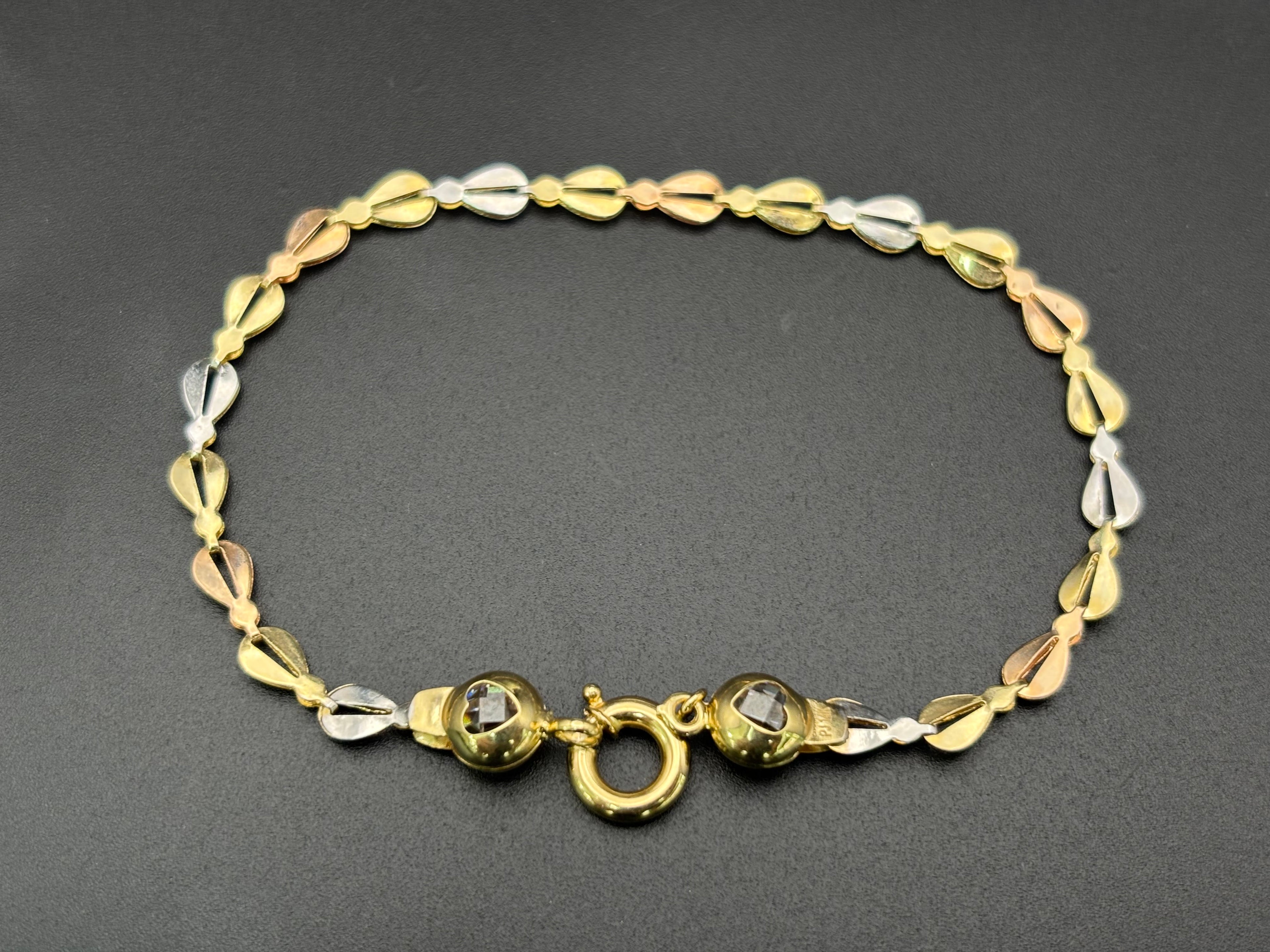 14k Solid Gold Fancy Bracelet Link