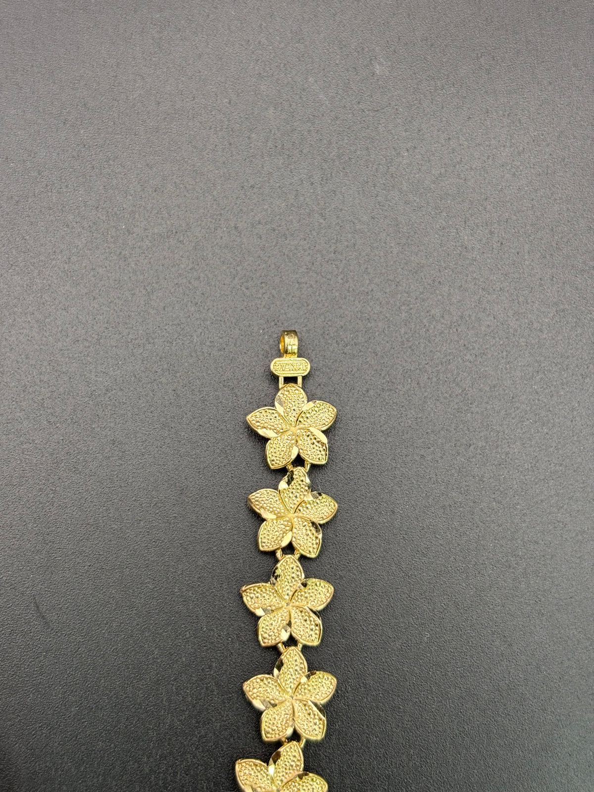 10k Solid Gold Bracelet Link Flowers