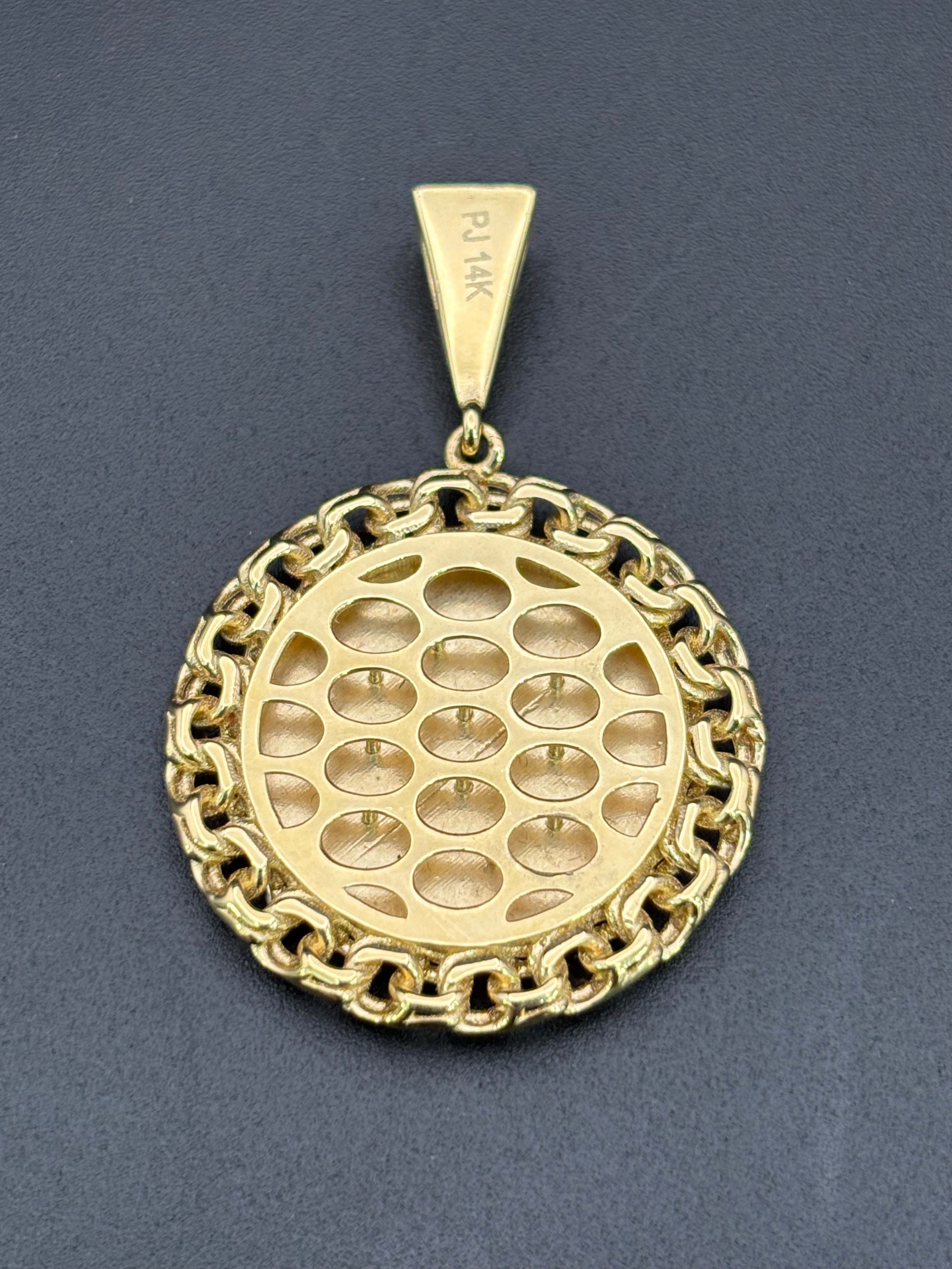 14k Solid Gold Centenario Pendant