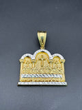 14k Solid Gold Pendant Last Supper Jesus