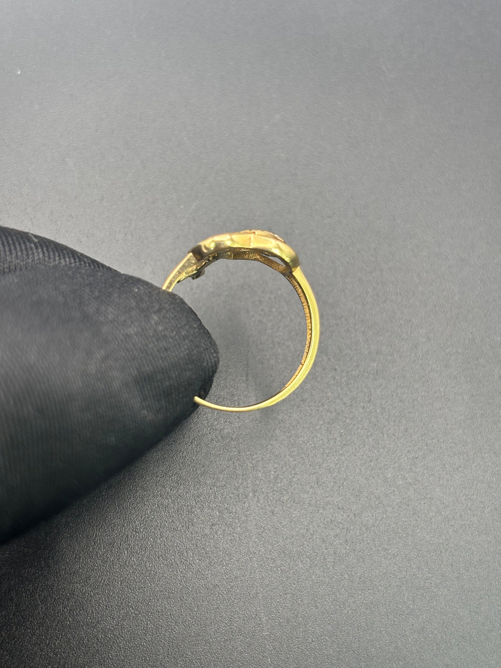 14k Solid Fine Italian Gold Ring Heart With Dolphin