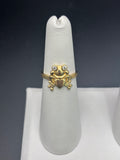 14k Solid Fine Italian Gold Ring Frog with Heart