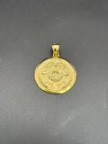 14k Solid Gold Pendant Mayan Calendar