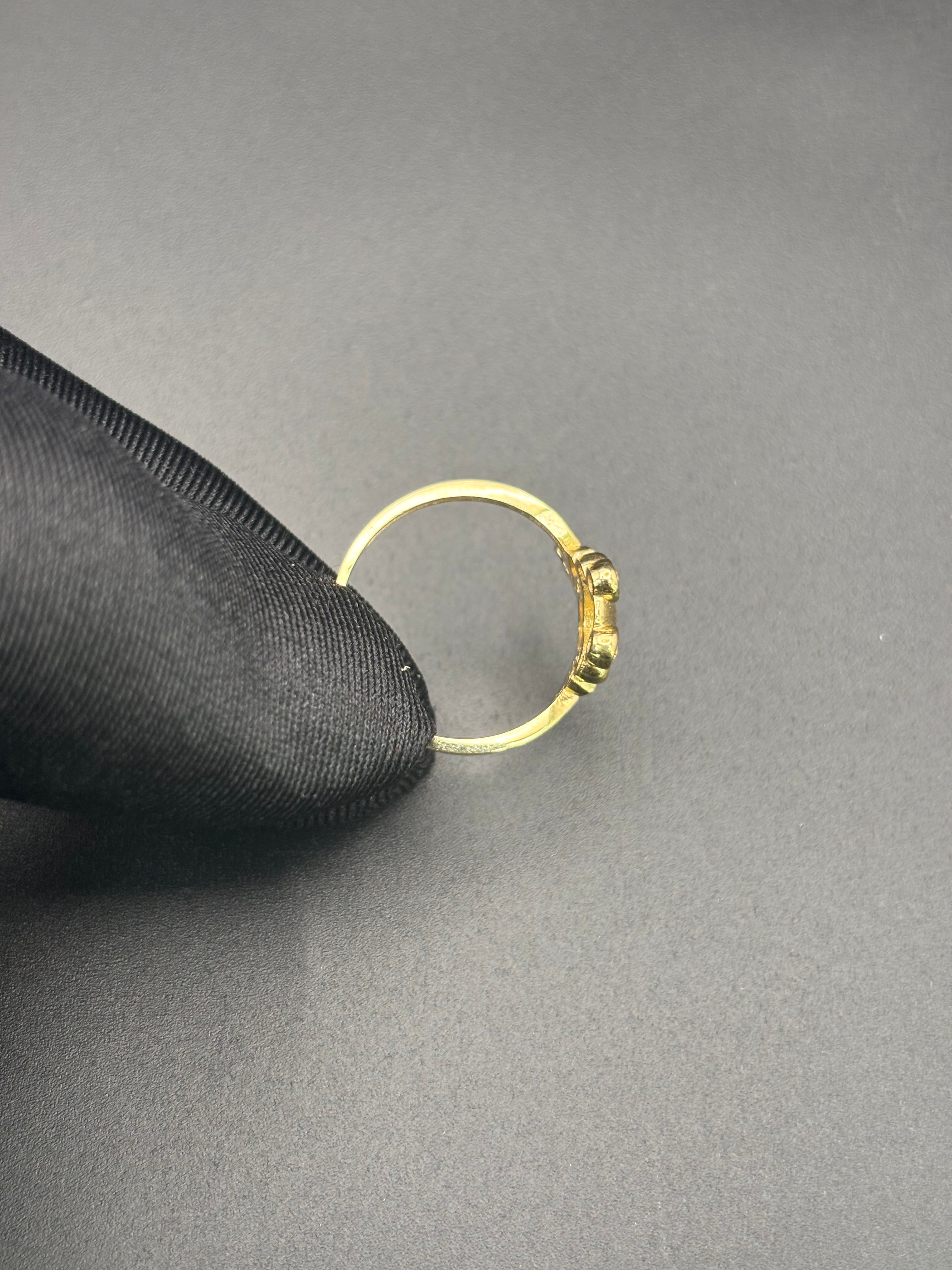 14k Solid Fine Italian Gold Ring Frog with Heart