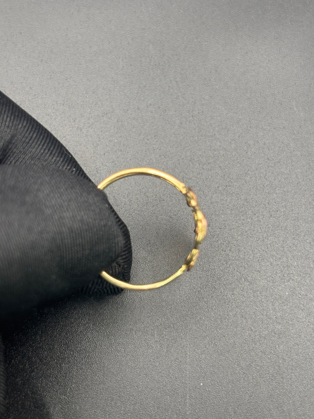 14k Solid Fine Italian Gold Ring Virgin Mary with Roses