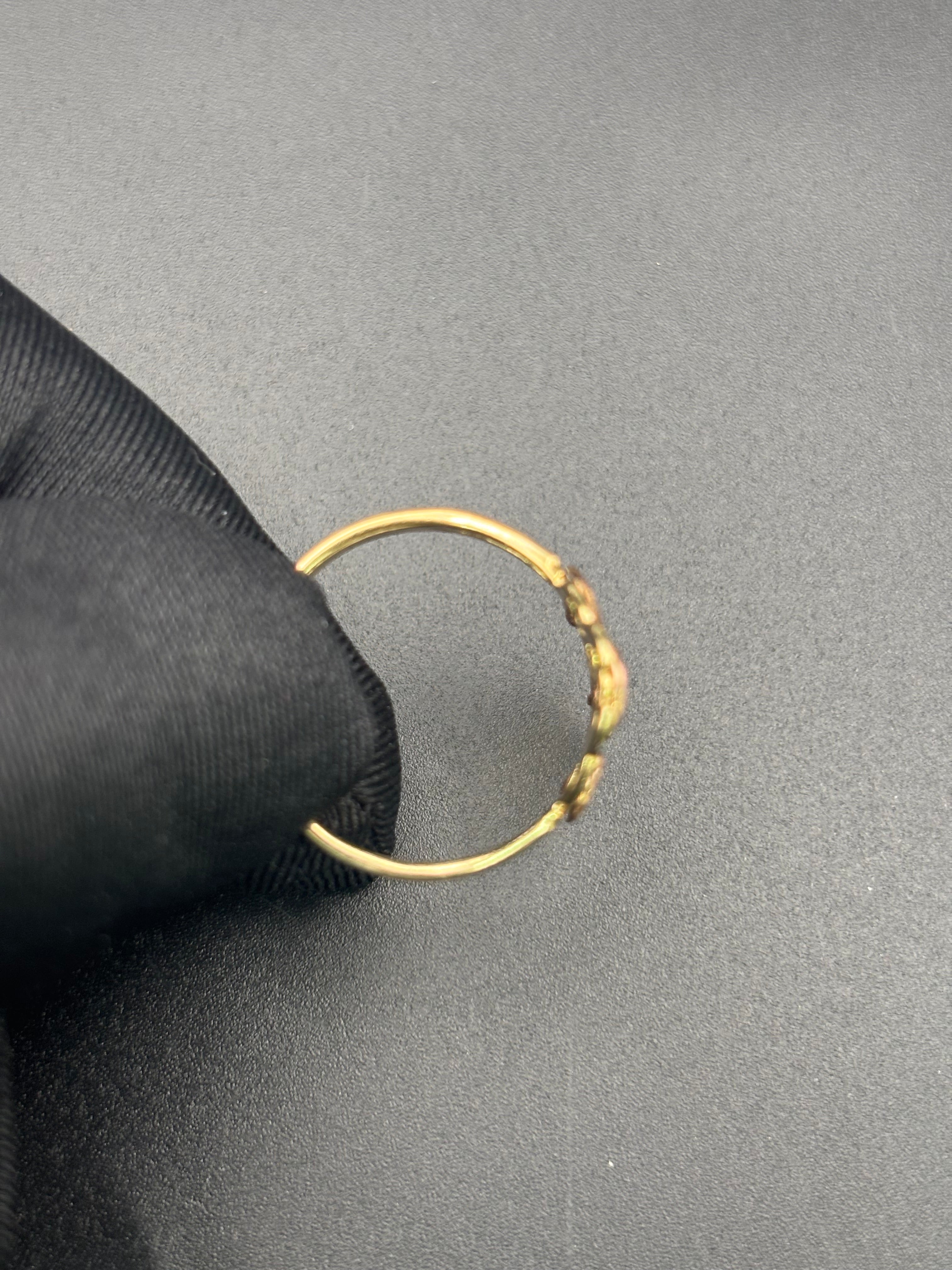 14k Solid Fine Italian Gold Ring Virgin Mary with Roses