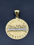 14k Solid Gold Pendant Last Supper Jesus and Disciples
