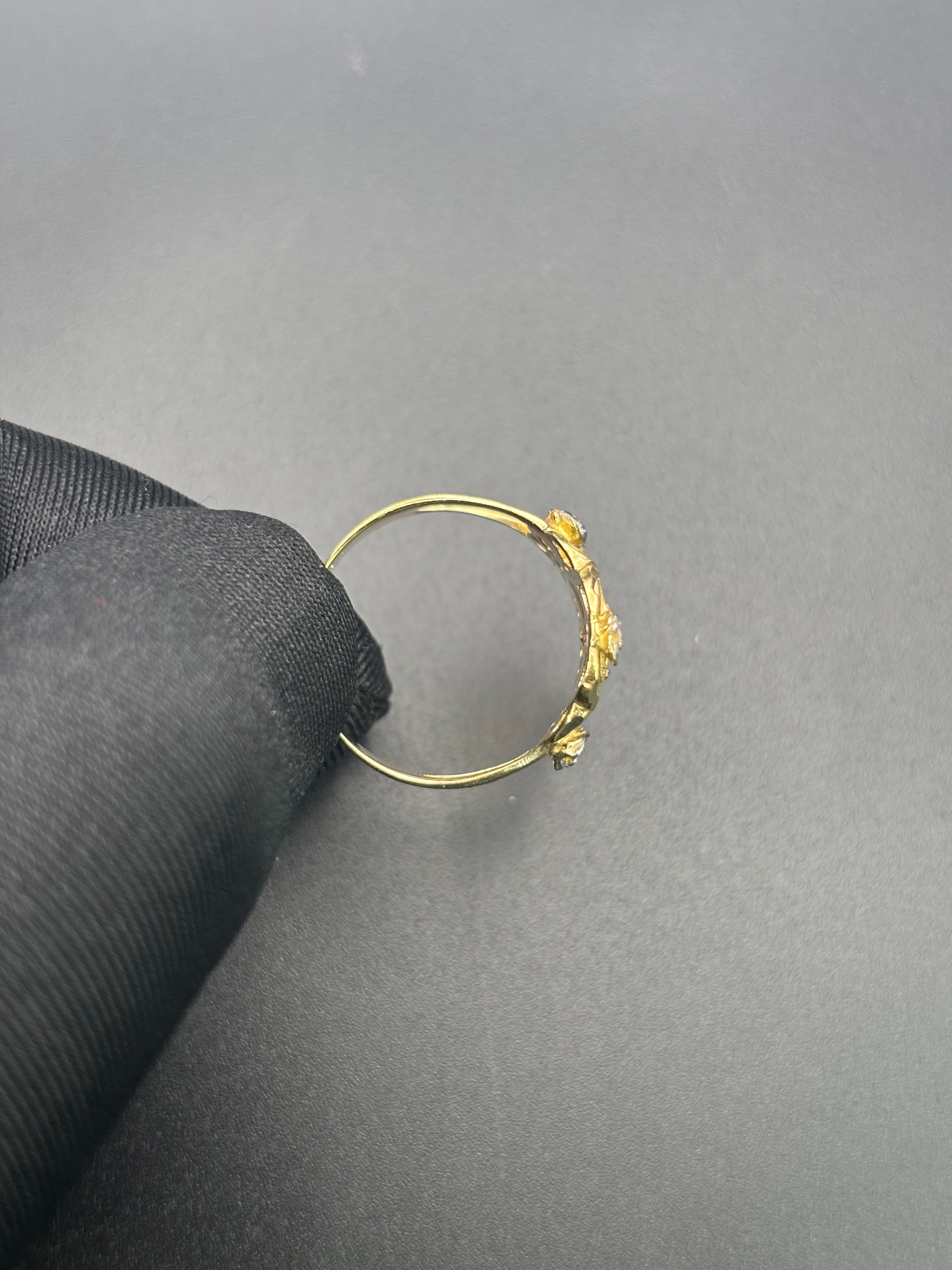 14k Solid Fine Italian Gold Ring San Judas with Roses