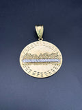 14k Solid Gold Pendant Last Supper Jesus and Disciples