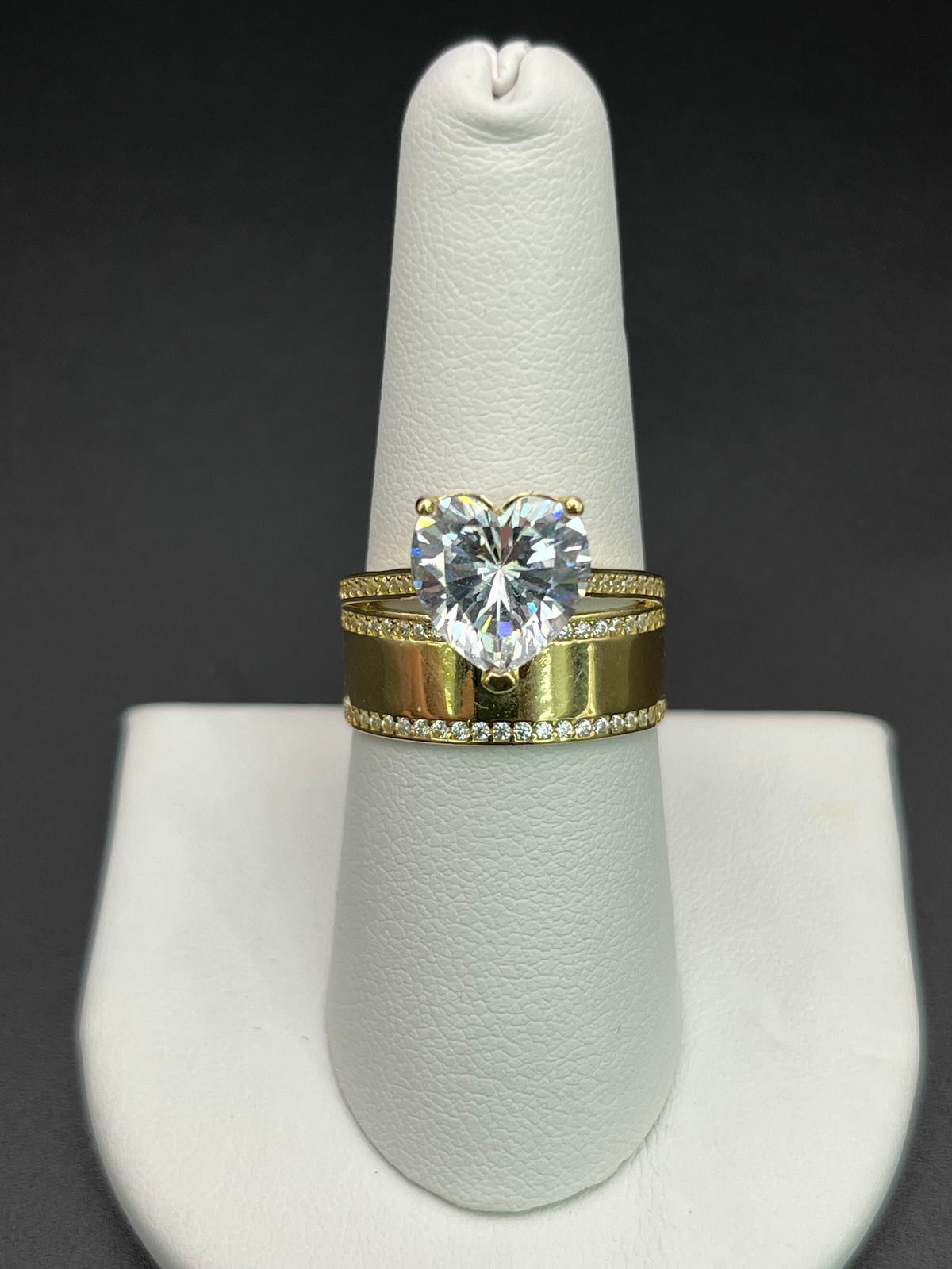 14k Solid Gold Ring Heart
