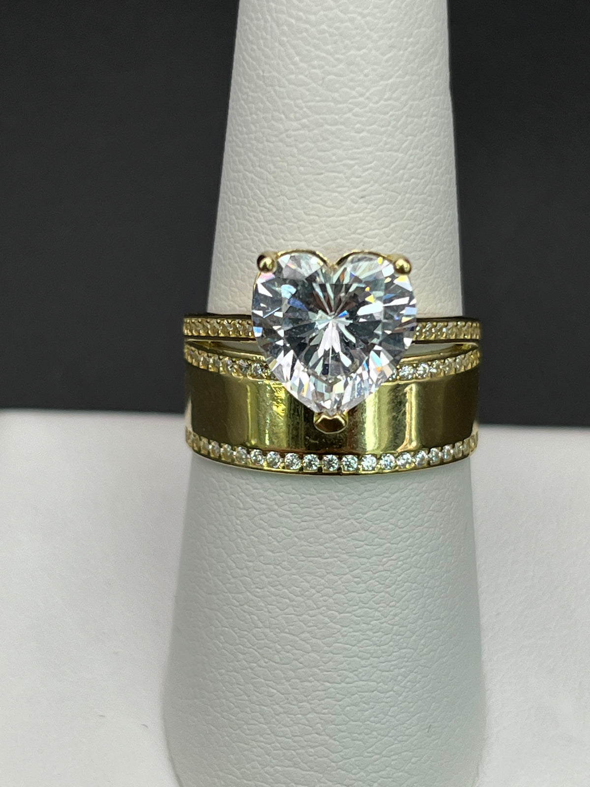 14k Solid Gold Ring Heart