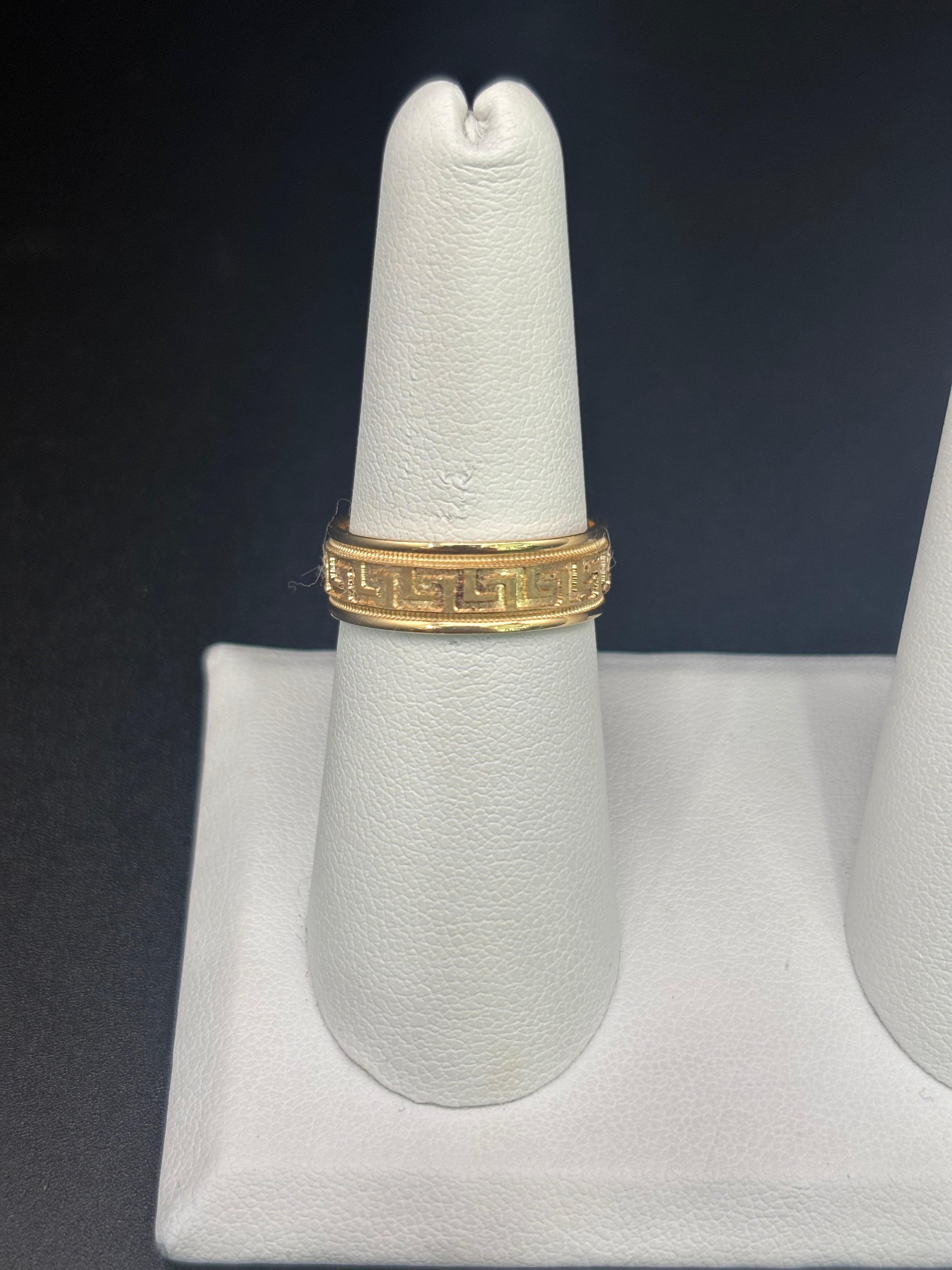14k Solid Fine Italian Gold Wedding Ring Versace Style