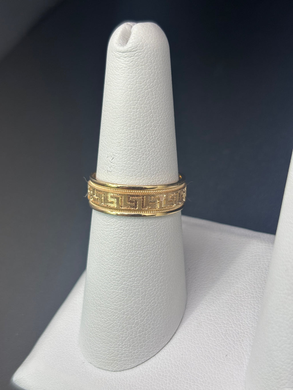 14k Solid Fine Italian Gold Wedding Ring Versace Style