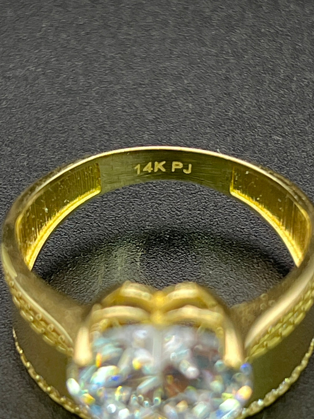 14k Solid Gold Ring Heart