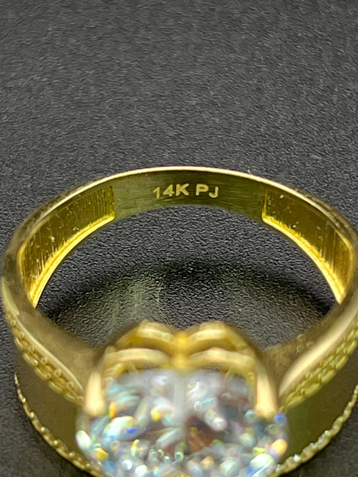 14k Solid Gold Ring Heart
