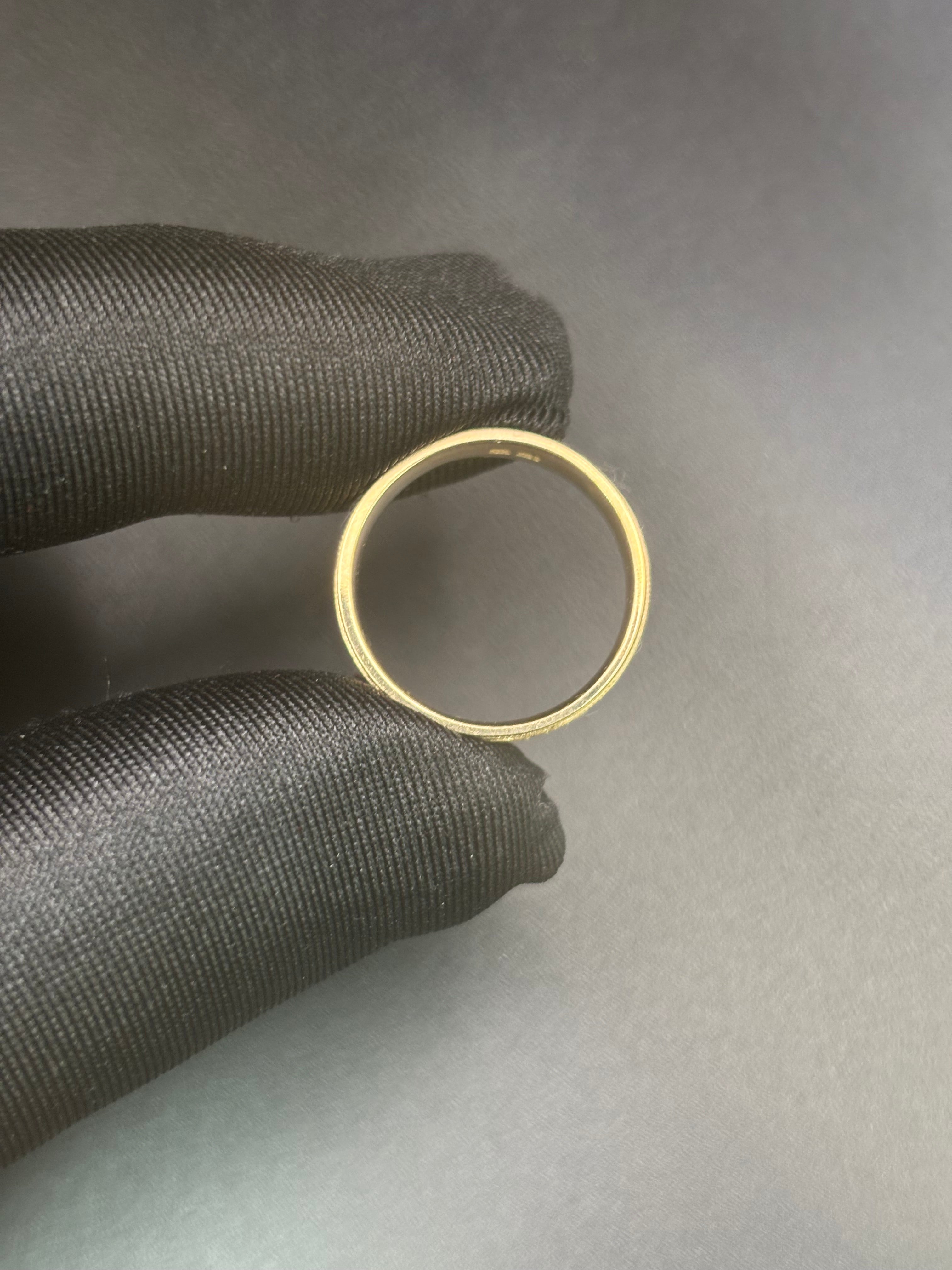 14k Solid Fine Italian Gold Wedding Ring Versace Style