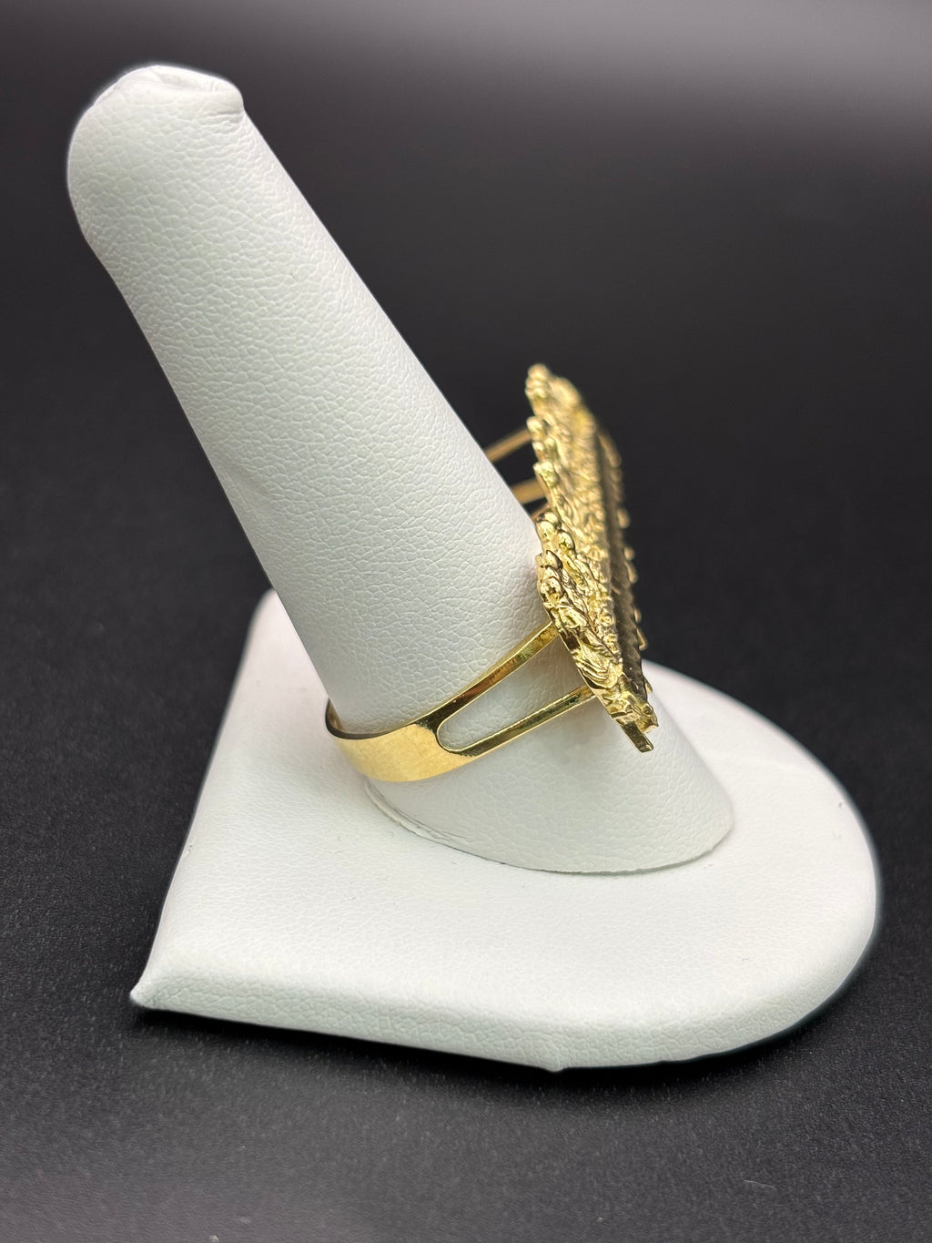 10k Solid Gold Two Finger Ring Last Supper Ring Size 9.25 & 11