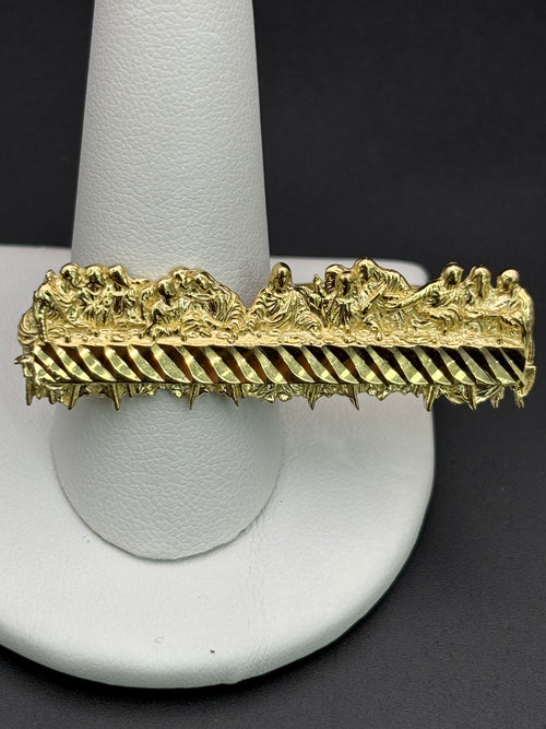 10k Solid Gold Two Finger Ring Last Supper Ring Size 9.25 & 11