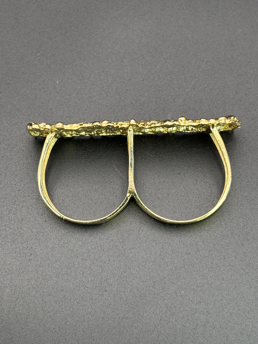 10k Solid Gold Two Finger Ring Last Supper Ring Size 9.25 & 11