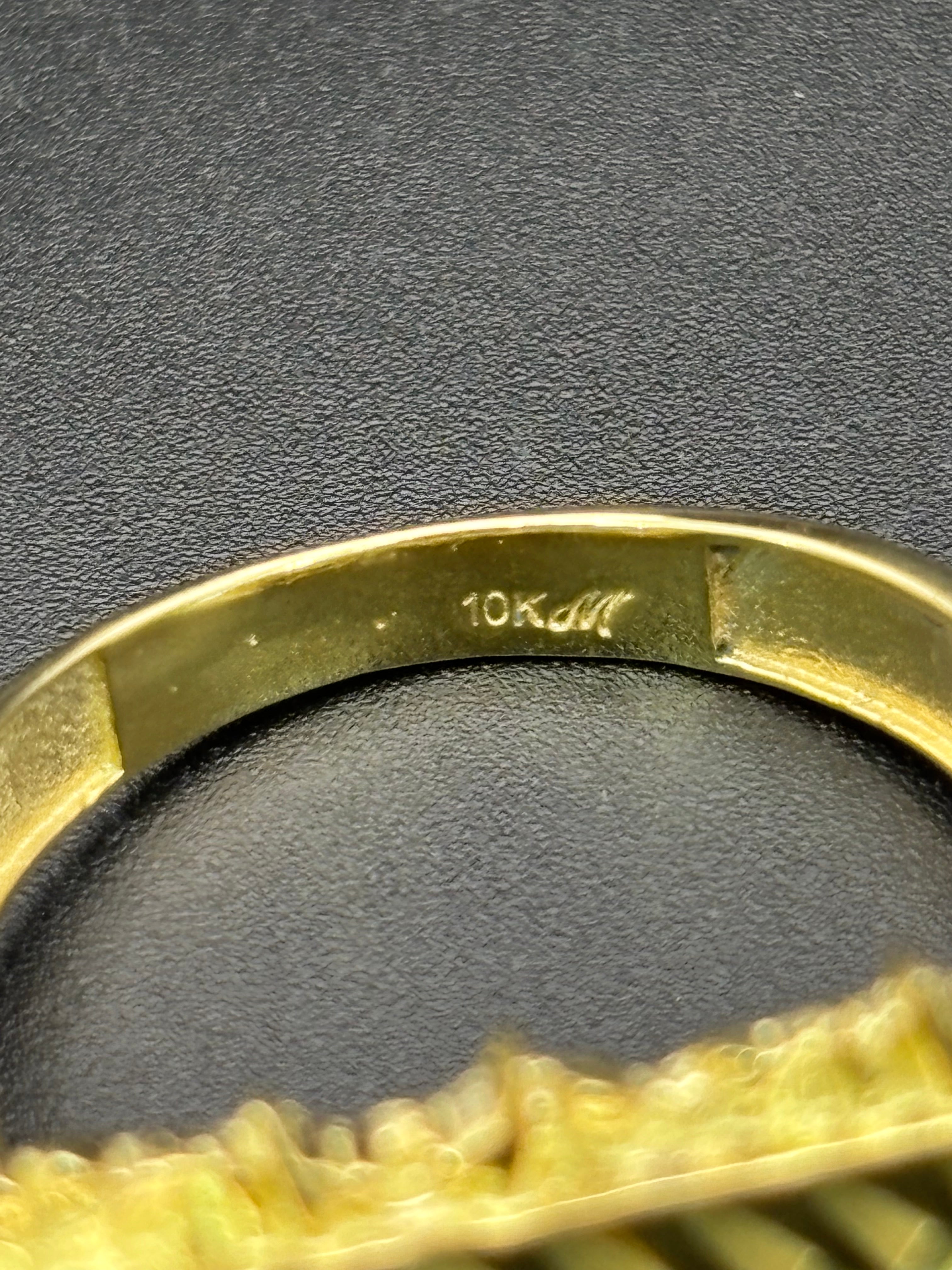 10k Solid Gold Two Finger Ring Last Supper Ring Size 9.25 & 11