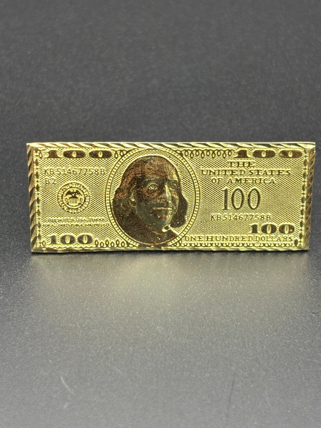 10k Solid Gold Two Finger Ring 100 Dollar Bill Ring Size 10.75 & 11.5