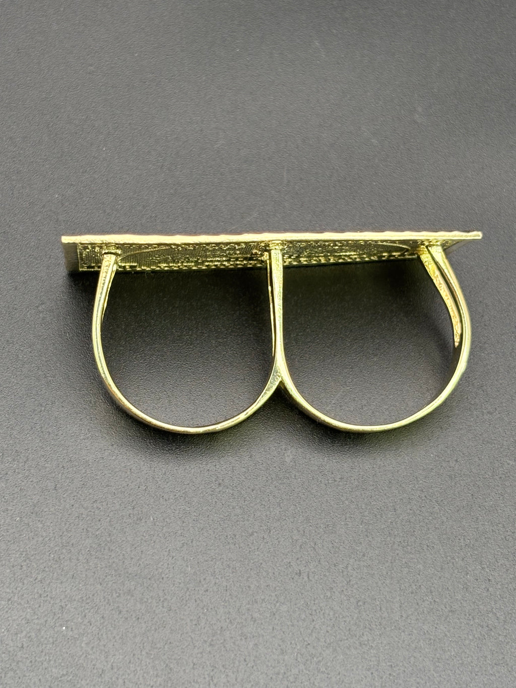 10k Solid Gold Two Finger Ring 100 Dollar Bill Ring Size 10.75 & 11.5
