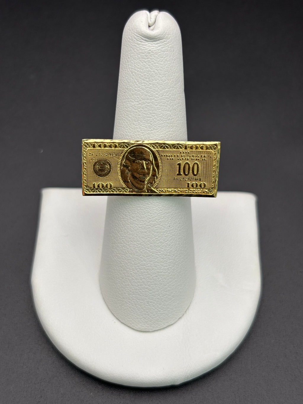 10k Solid Gold Ring 100 Dollar Bill