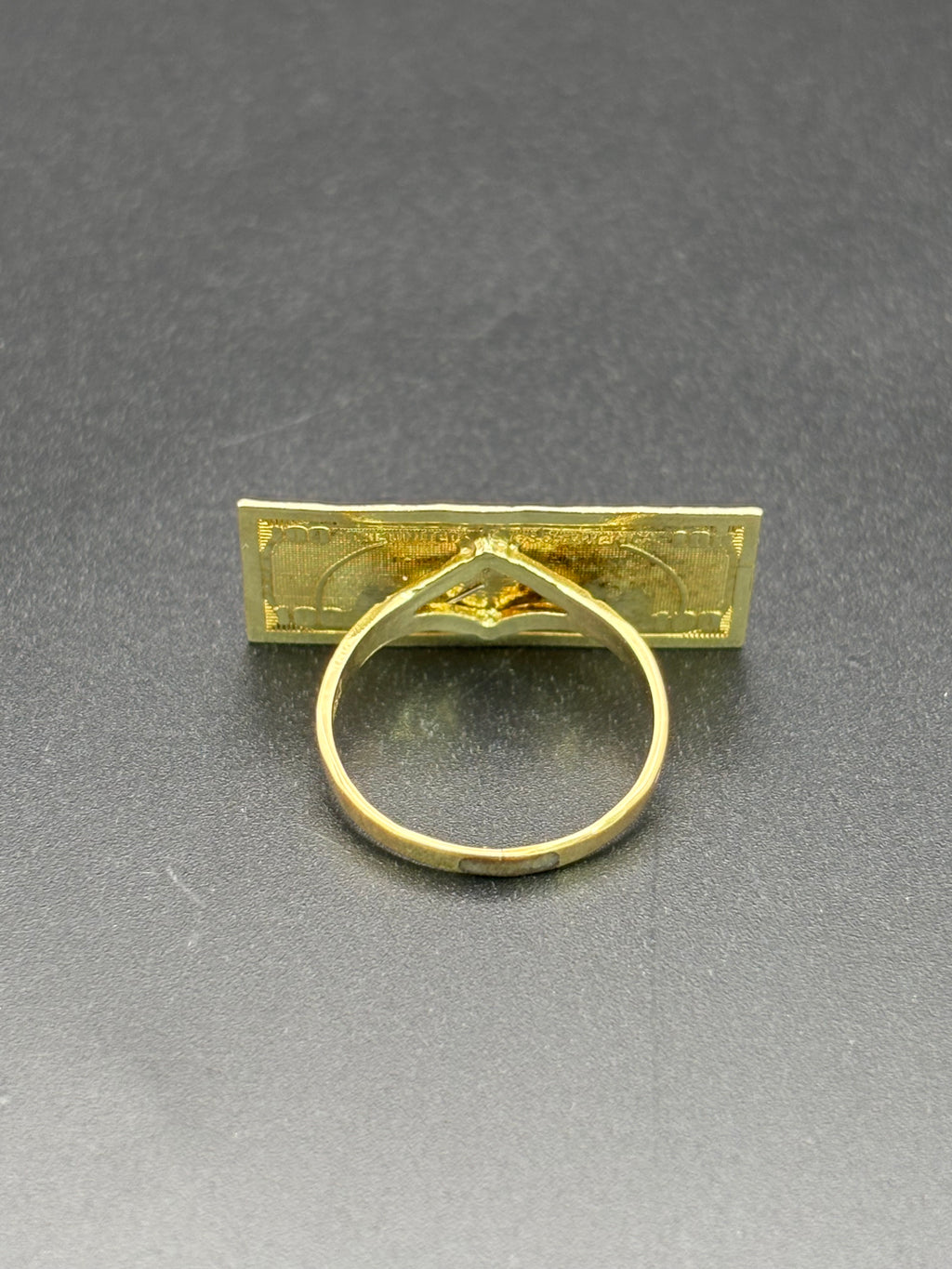 10k Solid Gold Ring 100 Dollar Bill