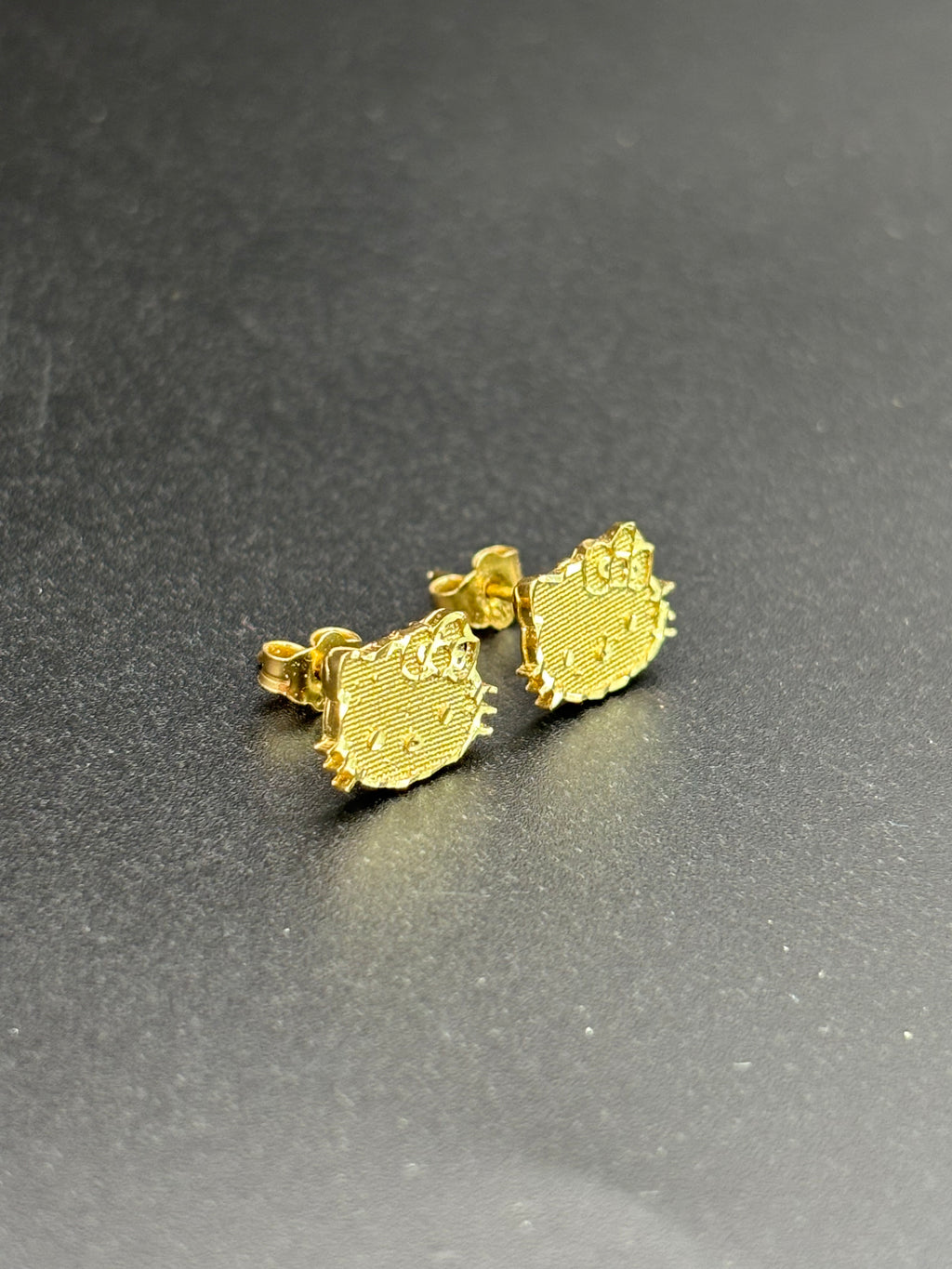 14k Solid Gold Hello Kitty Earrings