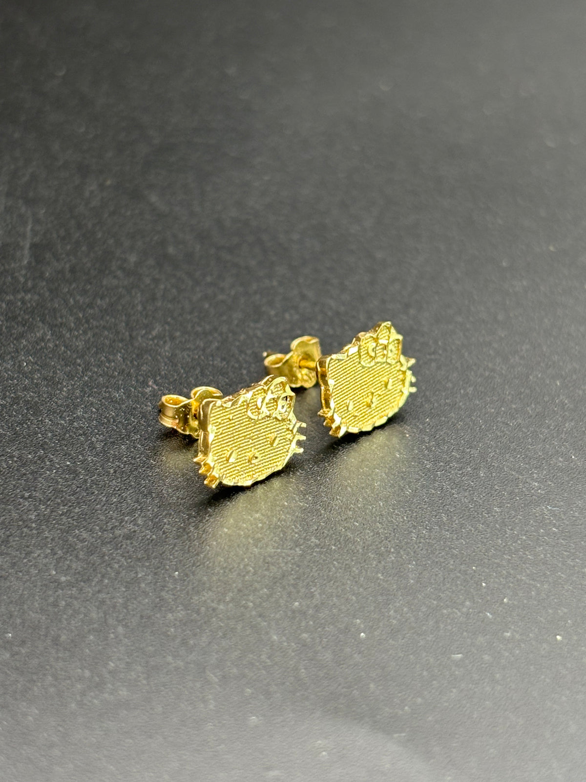 14k Solid Gold Hello Kitty Earrings