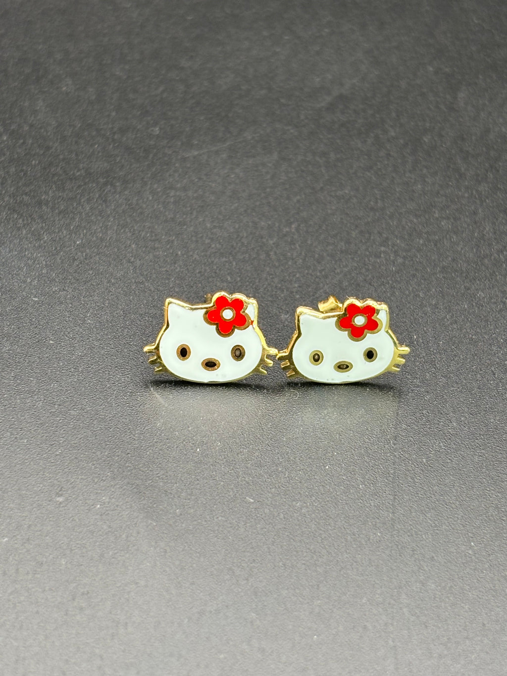 14k Solid Gold Hello Kitty Earrings