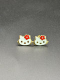 14k Solid Gold Hello Kitty Earrings