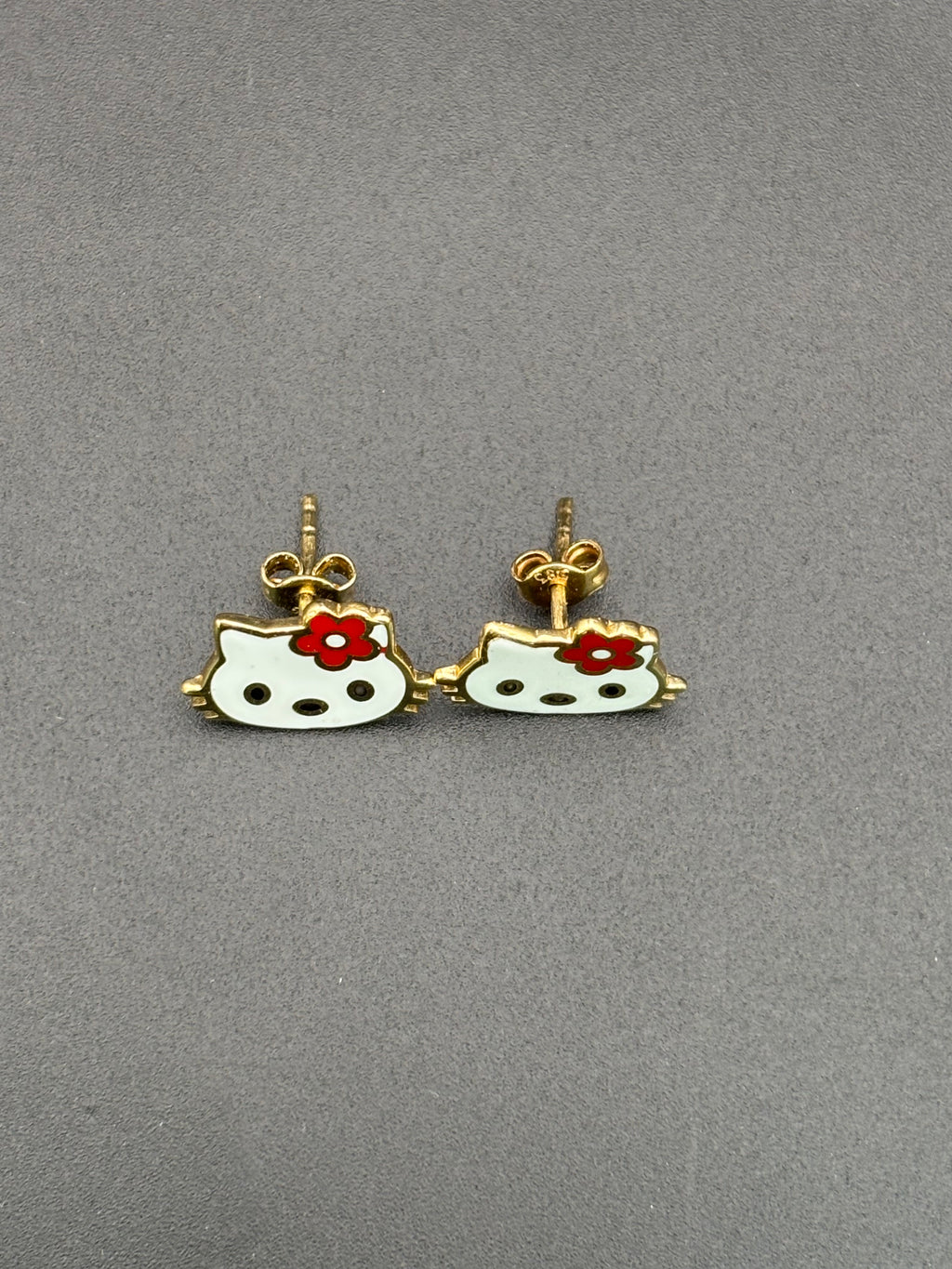 14k Solid Gold Hello Kitty Earrings