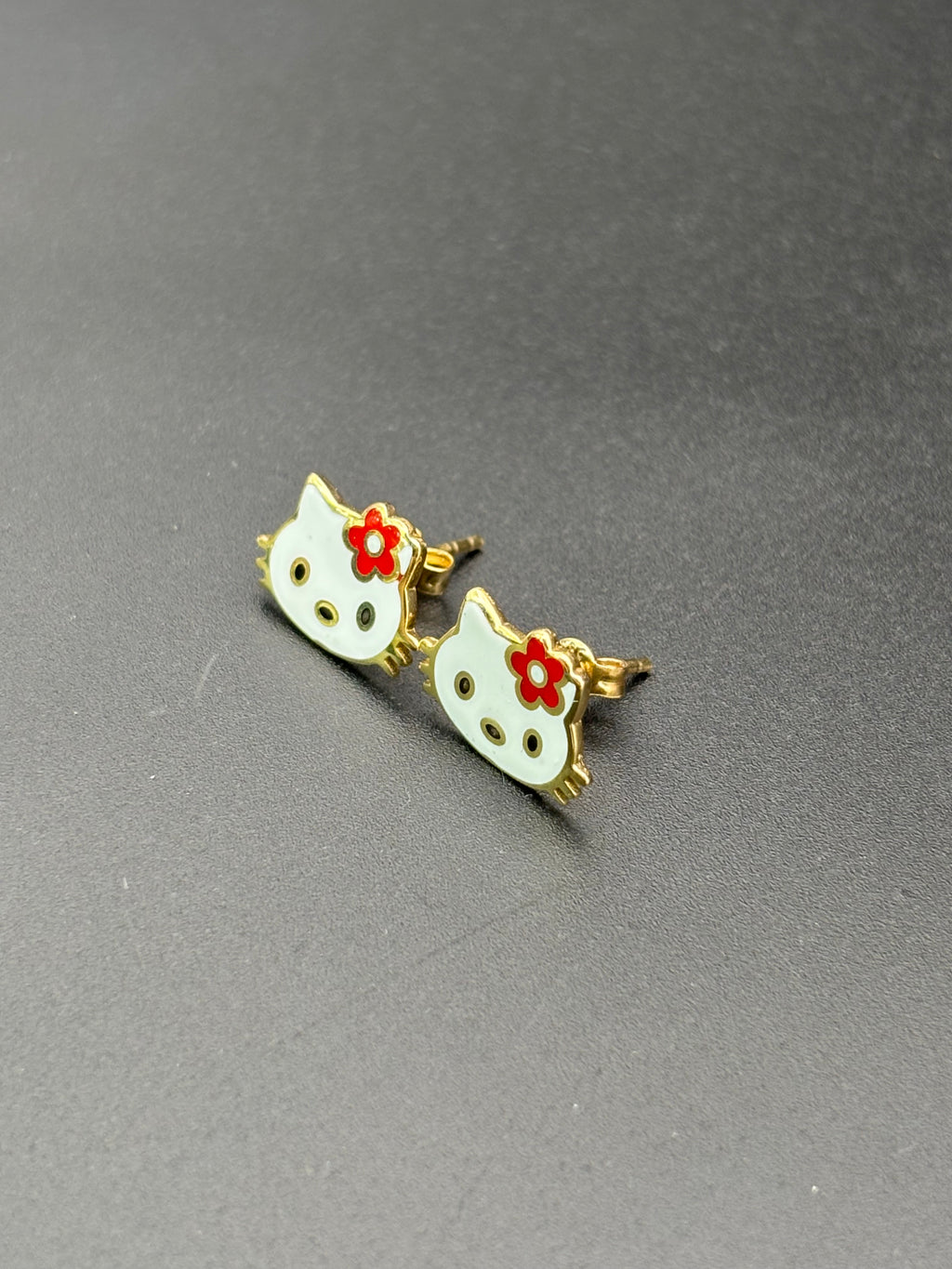 14k Solid Gold Hello Kitty Earrings