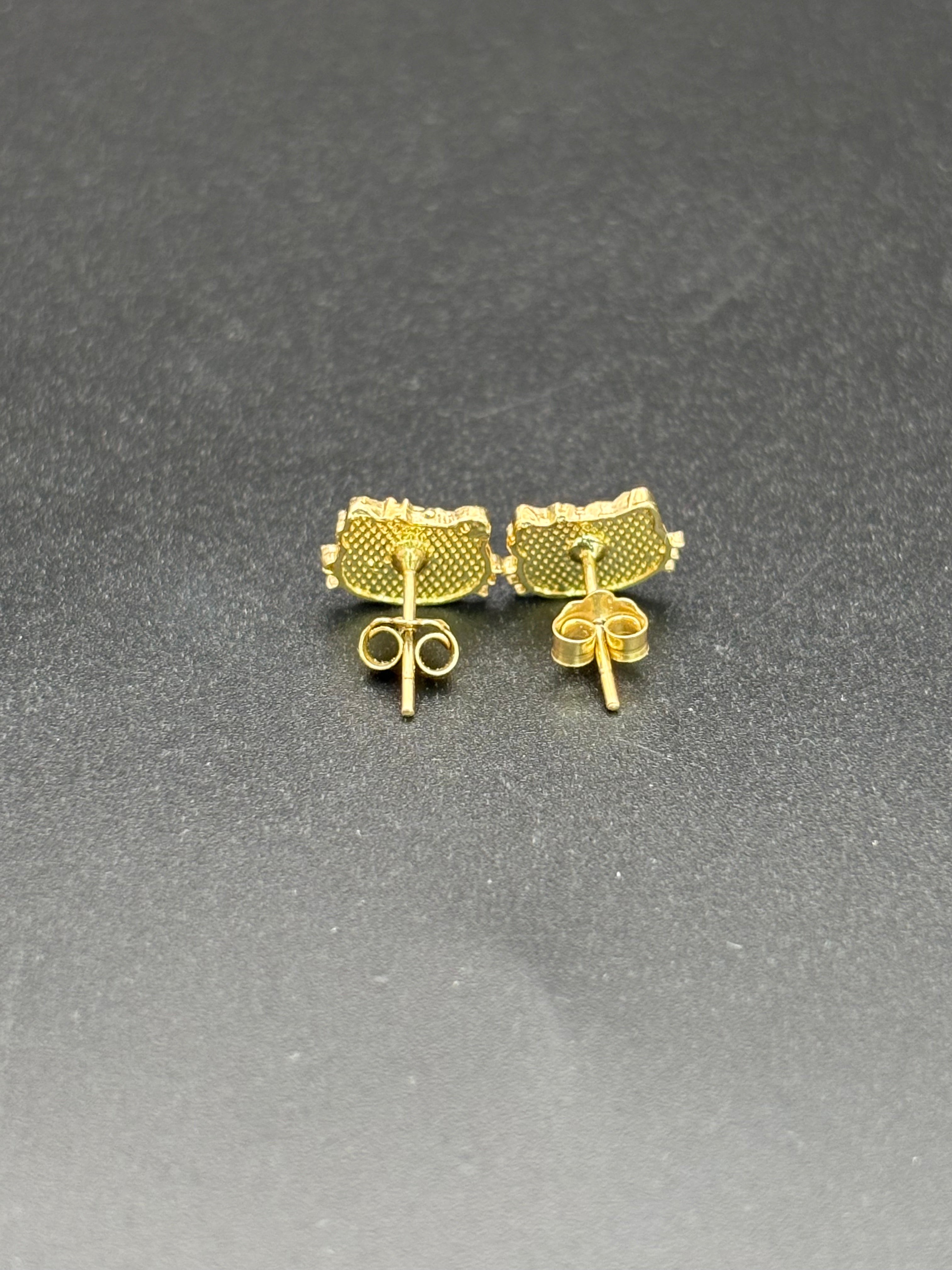 14k Solid Gold Hello Kitty Earrings