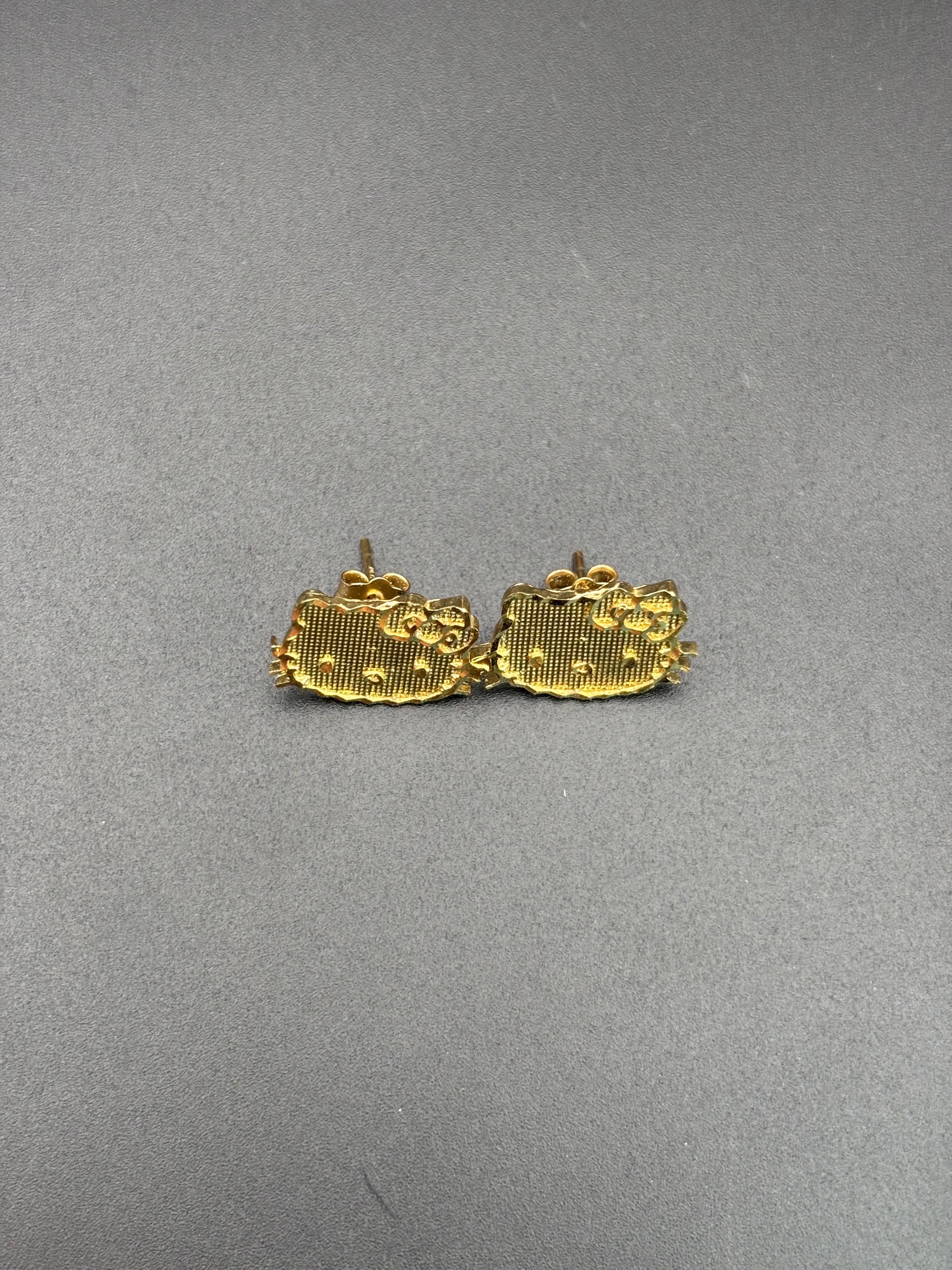 14k Solid Gold Hello Kitty Earrings