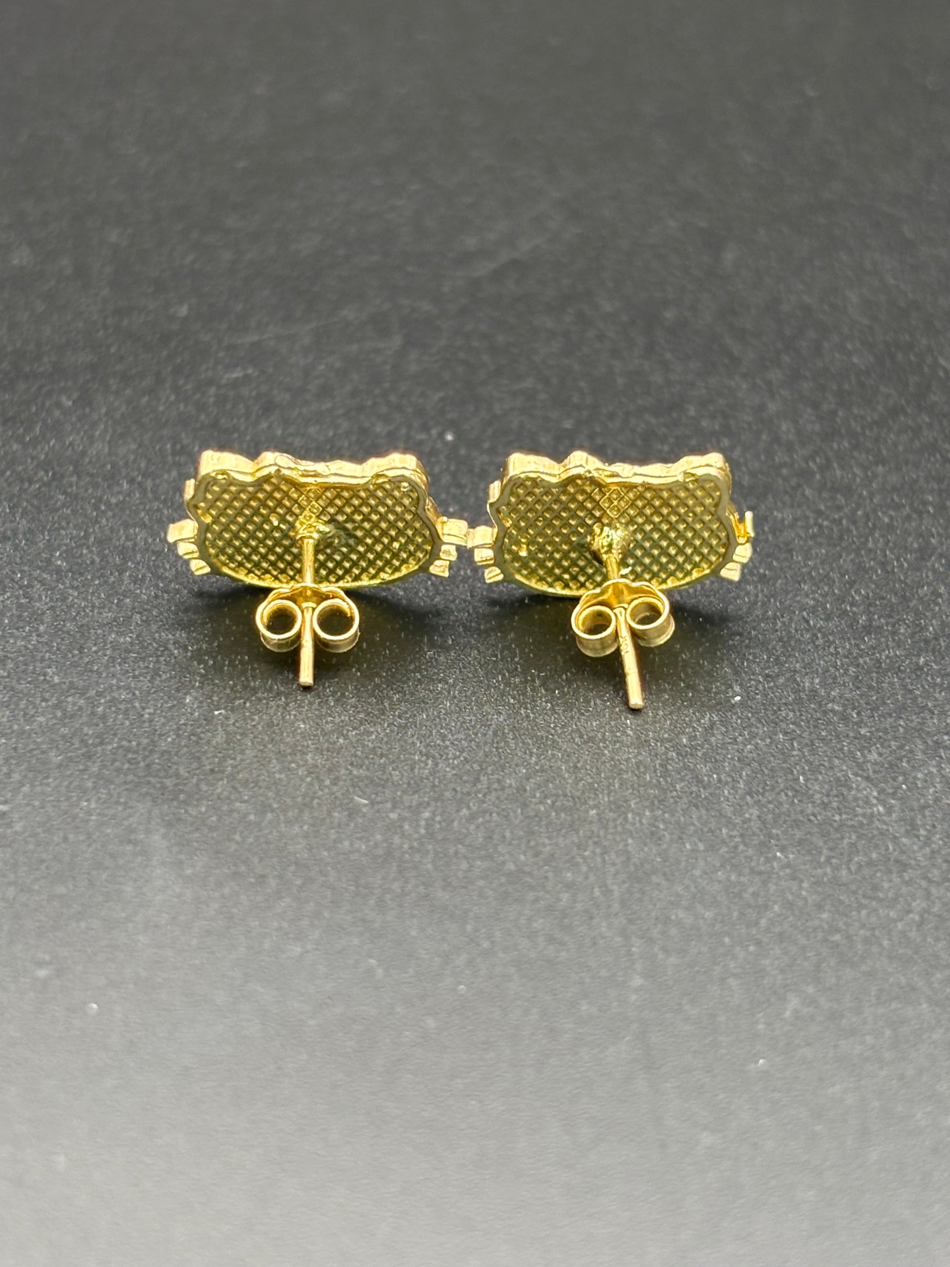 14k Solid Gold Hello Kitty Earrings