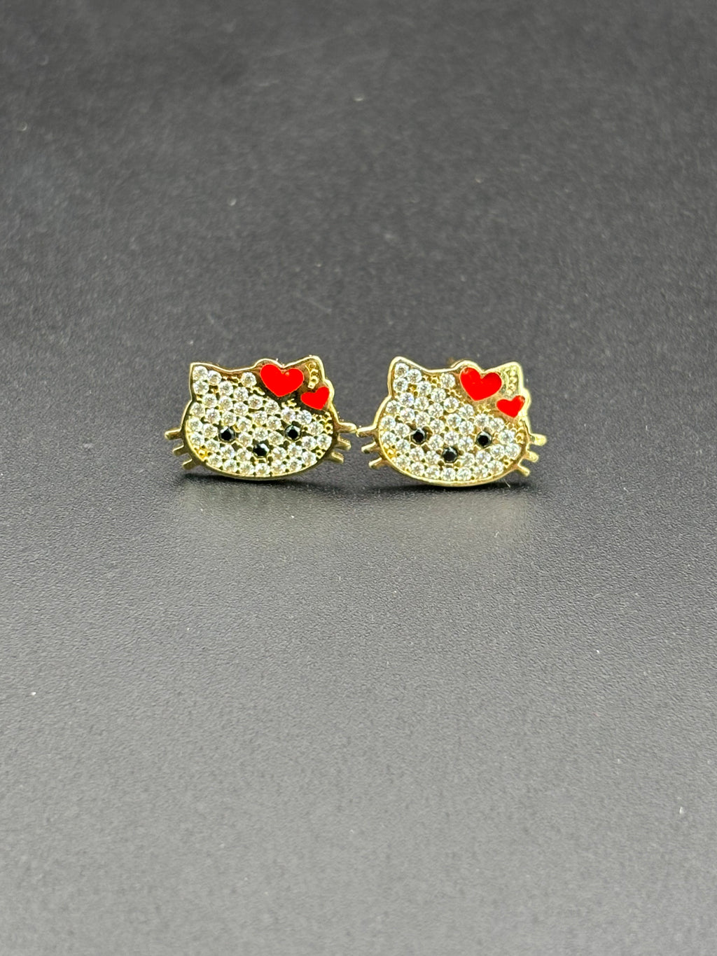 14k Solid Gold Hello Kitty Earrings