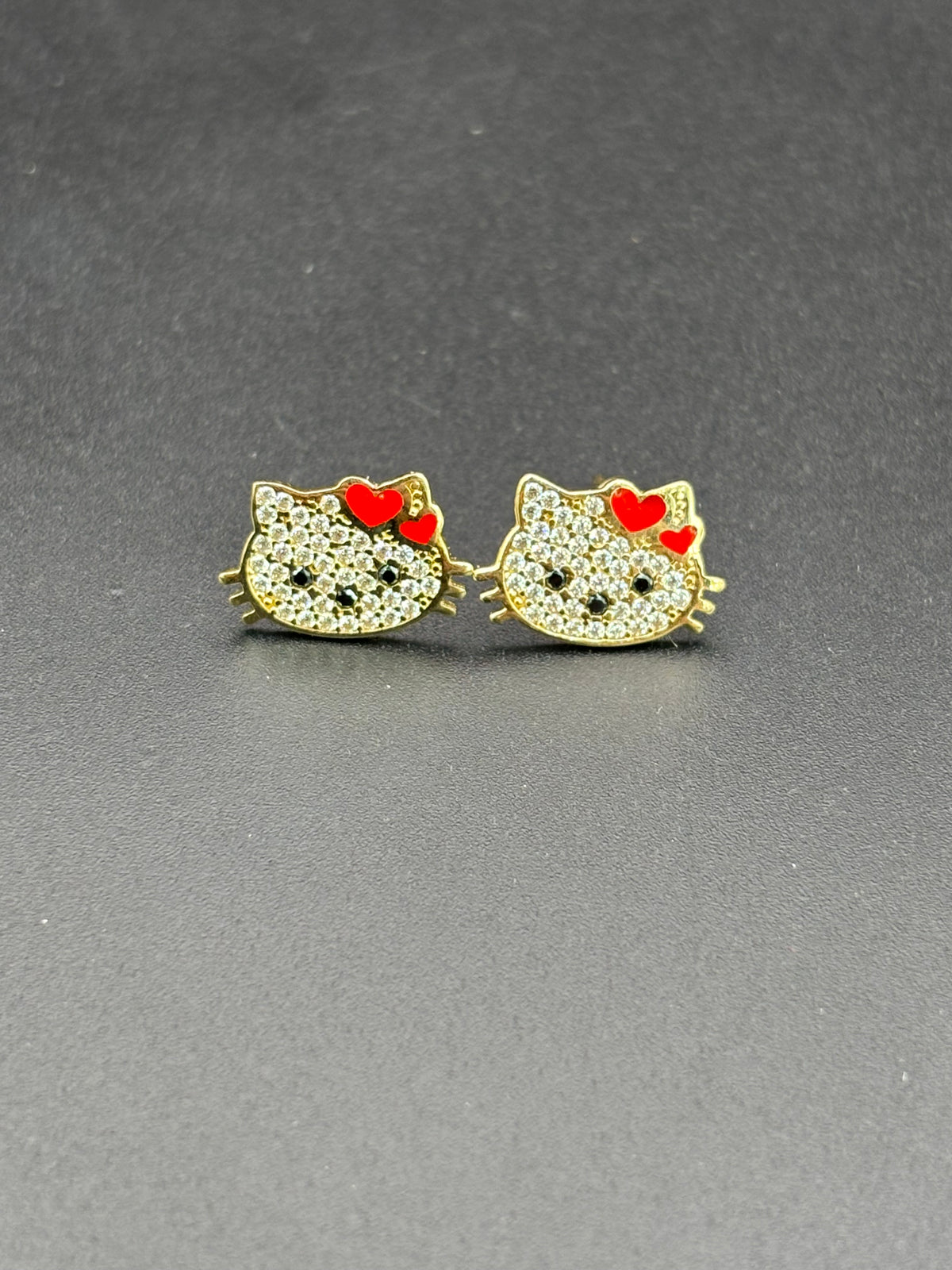 14k Solid Gold Hello Kitty Earrings